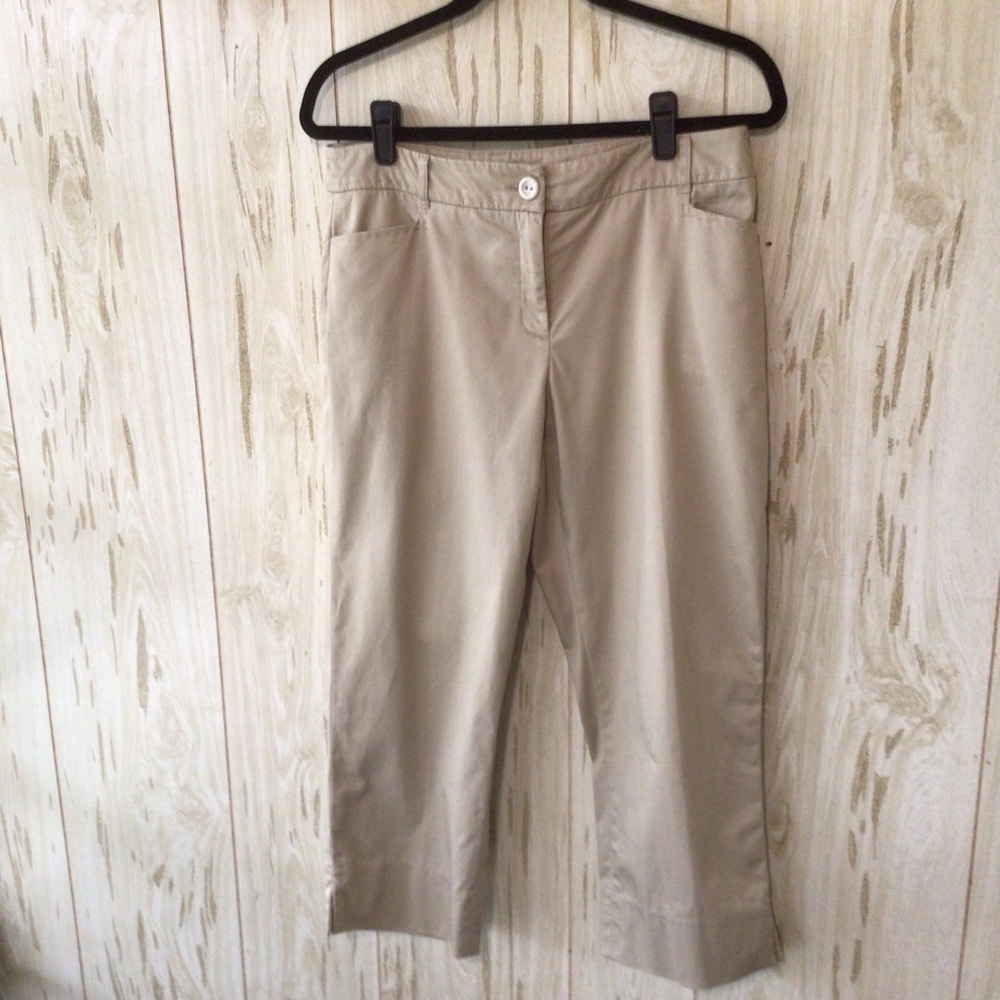 Claudia Ev Khaki Capri Cropped Pants 8